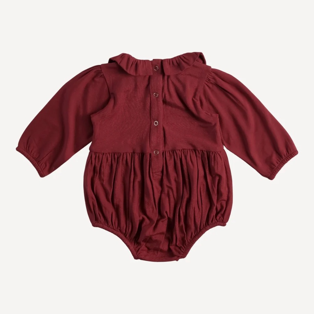 NWT Kate Quinn pear red bamboo long sleeve mini ruffle bubble size 18-24m - Picture 2 of 2
